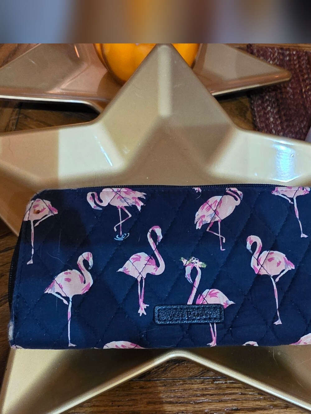 Vera Bradley Flamingo Fiesta Quilted Zip Around Wallet